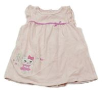 Světlerůžové sametové šaty s kočičkou C&A