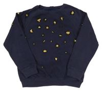 Tmavomodrá mikina se vzorem Next