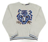 Bílo-modrá mikina s tygrem S. Oliver