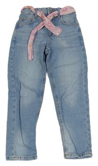 Světlemodré relaxed rifle s mašlí Primark 