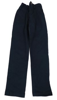 Tmavomodré plátěné chino slim fit kalhoty Next