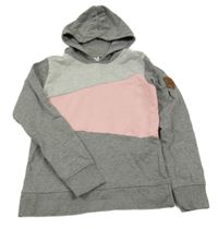 Šedo-růžová mikina s kapucí Yigga