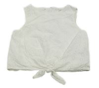 Bílá madeirová crop halenka F&F