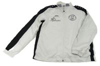 Bílo-černá šusťáková sportovní bunda s potiskem Jako