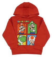 Červená mikina s Máriem a kapucí PRIMARK