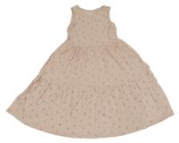 Světlerůžové bavlněné šaty s třešničkami H&M