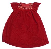 Červené sametové šaty s flitry H&M