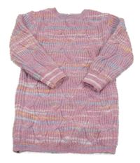 Růžovo-barevné vzorované svetrové šaty Primark