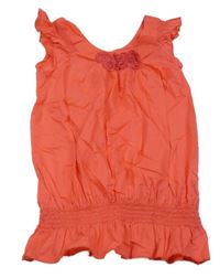 Korálová halenková tunika s květy C&A