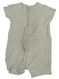 Béžový žebrovaný kraťasový overal Next