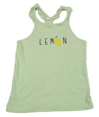 Světlezelený top s nápisem a citrónem Zeeman