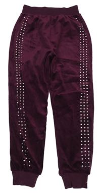 Vínové sametové kalhoty se cvočky George