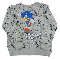 Šedo-černá vzorovaná mikina se Sonicem George 