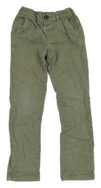 Khaki plátěné chino kalhoty Next 