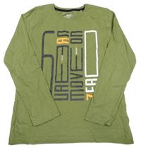 Khaki triko s nápisem Yigga