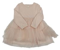 Světlerůžové bavlněno/tylové šaty Primark