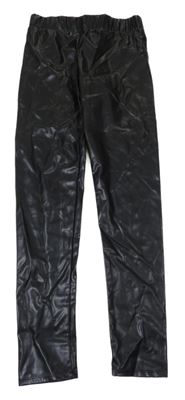 Černé koženkové legíny H&M