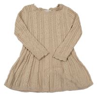 Béžové třpytivé svetrové šaty Rachel Zoe 