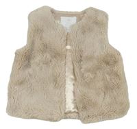 Světlebéžová kožešinová zateplená vesta Matalan