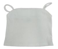 Smetanový žebrovaný crop top RIVER ISLAND