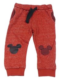 Červené melírované tepláky s Mickey Disney