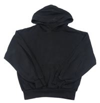 Černá mikina s písmenky a kapsou a kapucí zn. H&M