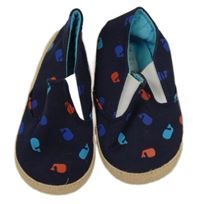 Tmavomodré espadrilky s velrybami miniclub vel. 20