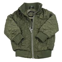 Khaki kostkovaný prošívaný šusťákový zateplený bomber mikk-line