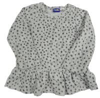 Šedo-tmavofialová puntíkatá melírovaná sametová tunika zn. lupilu