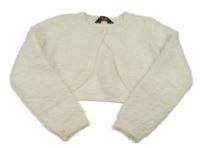 Smetanové chlupaté propínací svetrové bolérko EVE&MILO