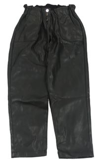 Černé paper bag koženkové kalhoty RIVER ISLAND