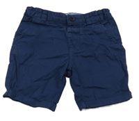 Tmavomodré chino plátěné kraťasy PRIMARK