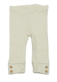 Smetanové žebrované tepláky Tu