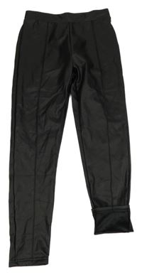 Černé koženkové zateplené kalhoty PRIMARK