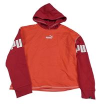 Jahodovo-malinová crop mikina s logy a kapucí PUMA