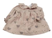 Pudrová šatová tunika s medvídky a límečkem Charanga