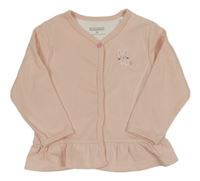 Světlerůžová propínací slabá mikina se zajíčkem STACCATO