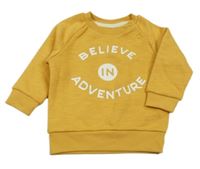 Okrová melírovaná mikina s nápisy PRIMARK