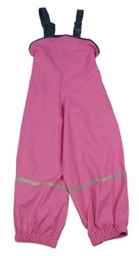 Růžovo-tmavomodré nepromokavé laclové podšité kalhoty Playshoes