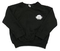 Černá mikina se smajlíkem a nápisy 