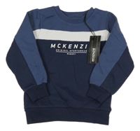Nové - tmavomodro-bílá mikina s logem MCKENZIE
