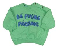 Zelená melírovaná oversize mikina s nápisy LEIGH TUCKER