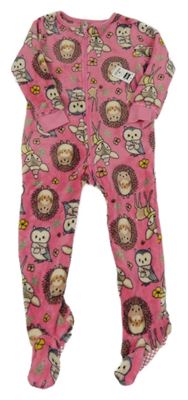 Nové - růžová plyšová kombinéza se zvířátky St. Bernard