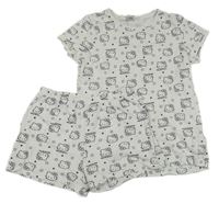 Bílé pyžamo s Kitty a hvězdičkami Sanrio