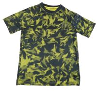 Černo-žluté batikované funkční fotbalové tričko - Messi Adidas