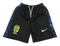 Černo-modré sportovní fotbalové kraťasy se znakem a vzorem Nike