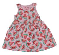 Růžové bavlněné šaty s melouny F&F