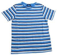 Modro-tmavomodro-šedé pruhované tričko George