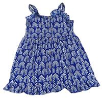 Modré vzorované lehké šaty s volány zn. Next