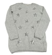 Šedá melírovaná vlněná tunika s hvězdami z flitrů H&M